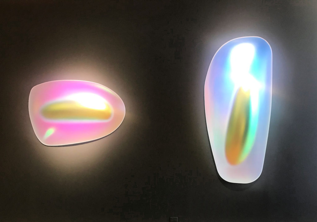 Gisela Colon, "Ultra Spheroid (Iridescent Gold)", 2018 and "Morph (Silver Platinum)", 2018, Palm Springs Art Museum