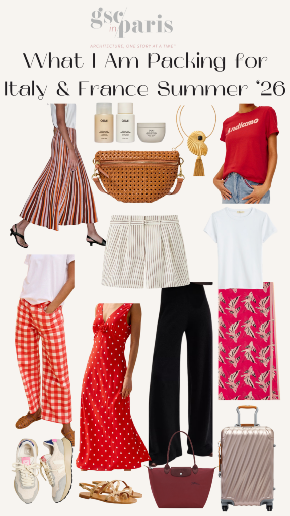 Clothing items for France and Italy trip