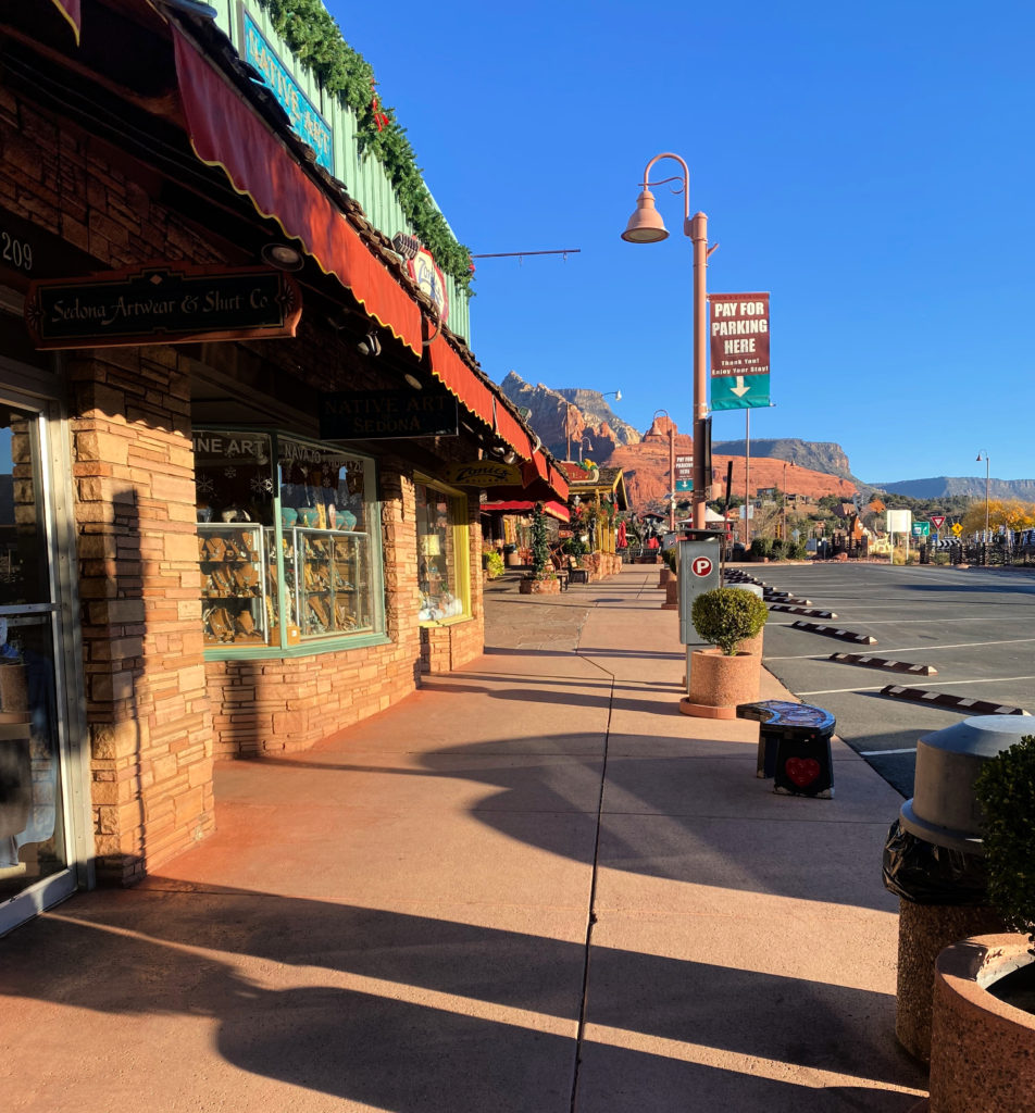 View of quaint downtown Sedona, Arizona