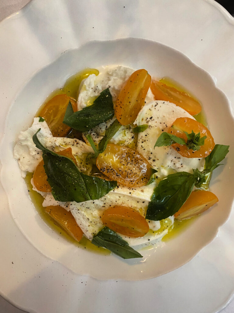 Burrata salad at Racines gscinparis