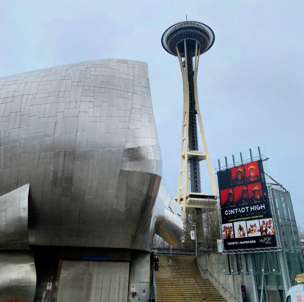 Exterior view of Experience Music Project building in Seattle_gscinparis