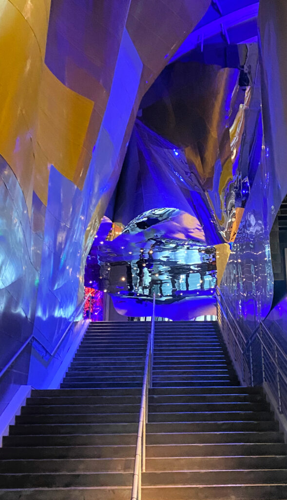 Staircase inside the Experience Music Project building in Seattle_gscinparis
