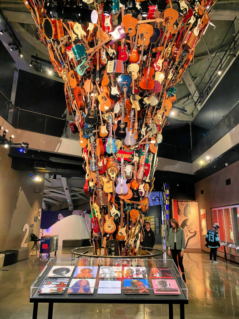 Guitar sculpture inside the Experience Music Project in Seattle_gscinparis