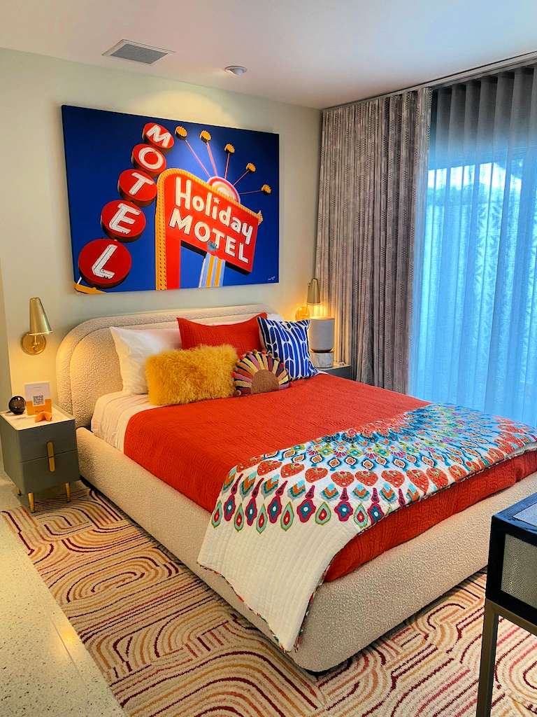 Another brightly colored bedroom at modernism week gscinparis