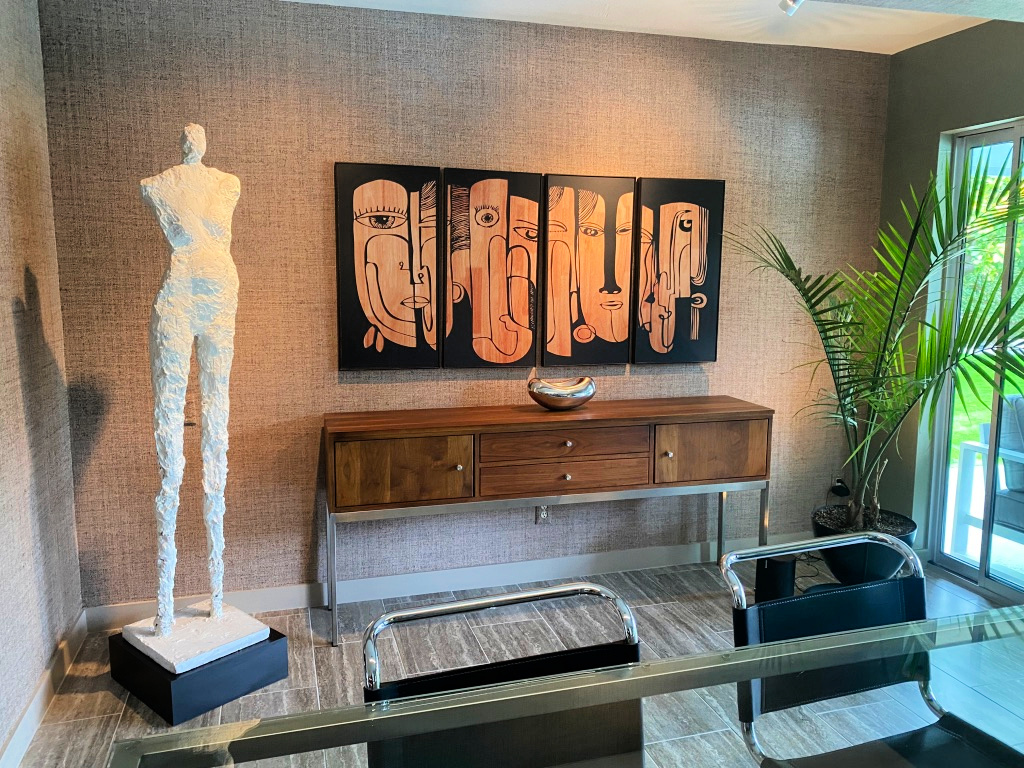 Artwork on display in a 1971 home designed by Harold L. Lacy gscinparis