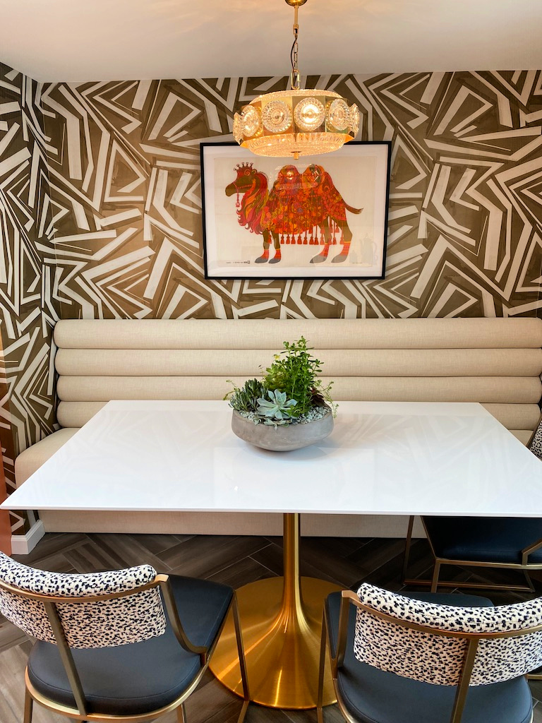 Playful dining area in the kitchen featuring more camels gscinparis