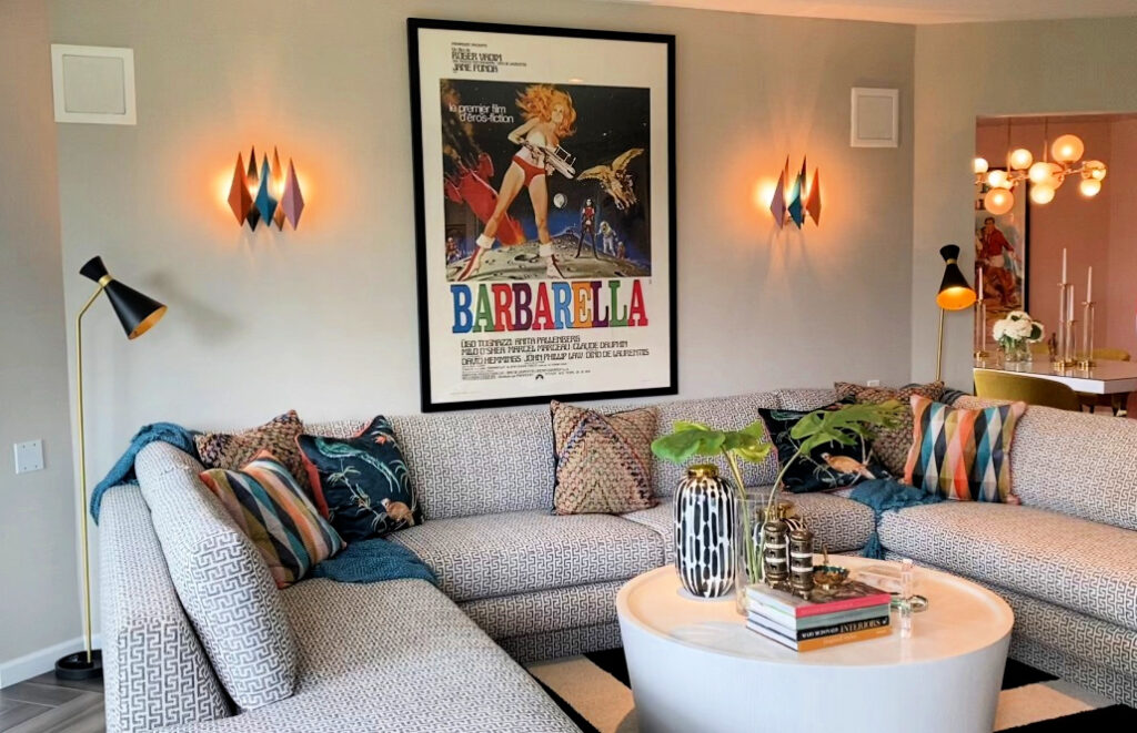 Fabrics, furnishings and fixtures tied in with the different vintage movie posters gscinparis