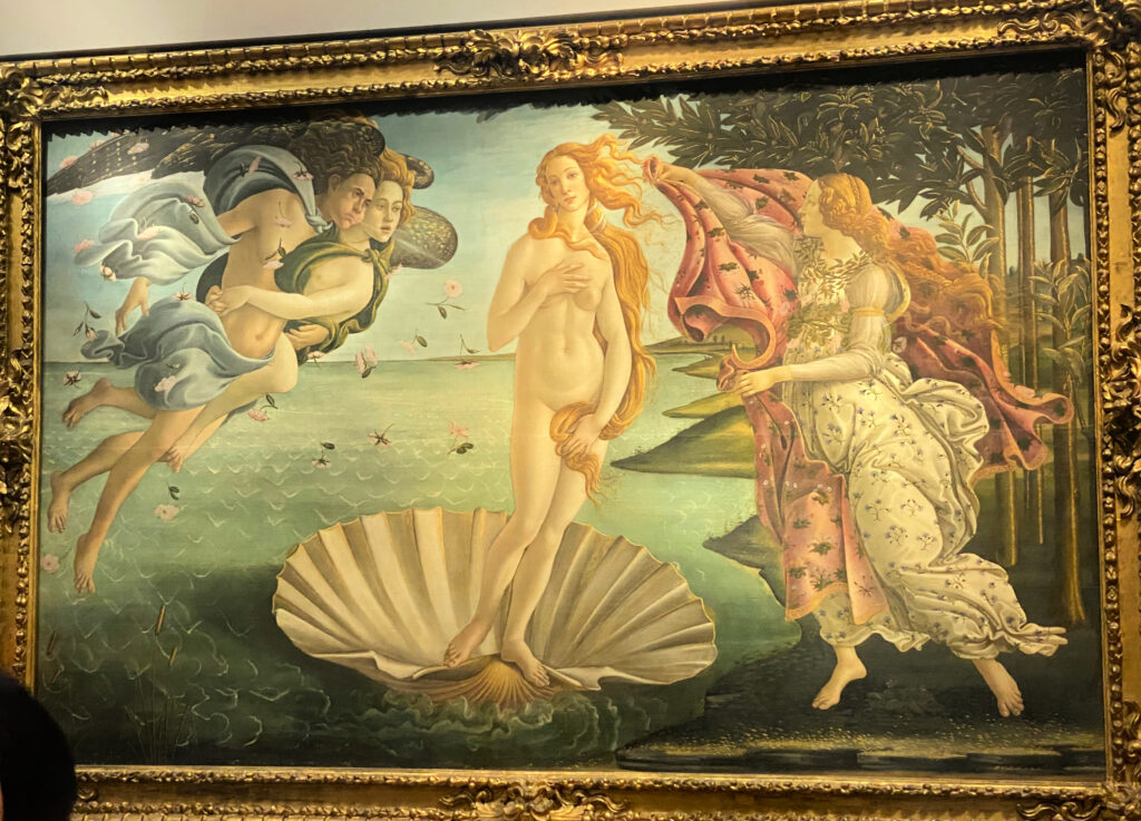 "The Birth of Venus" by Botticelli, as seen in the Uffizi Gallery gscinparis