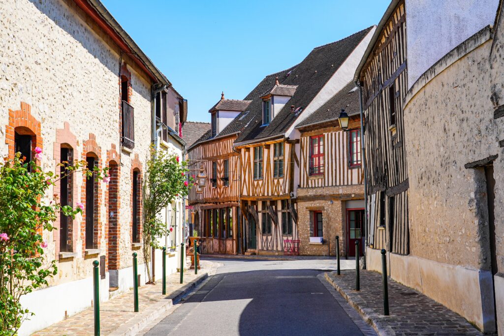 Half-timbered houses in the town of Provins, France