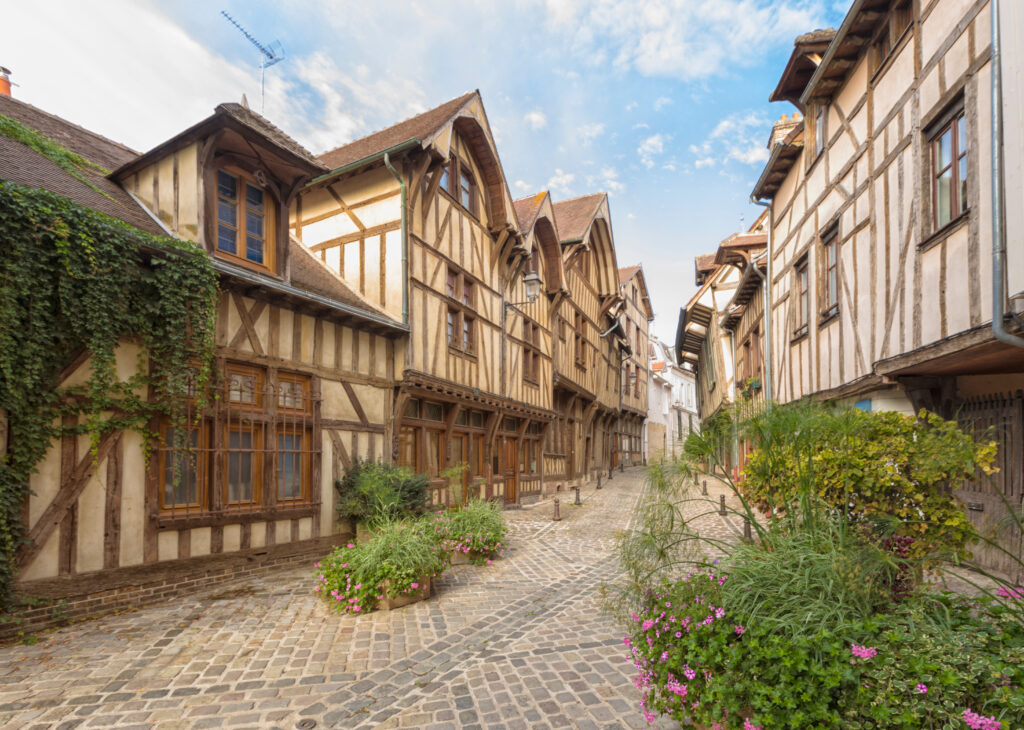 Half-Timbered Houses in the town of Troyes, France