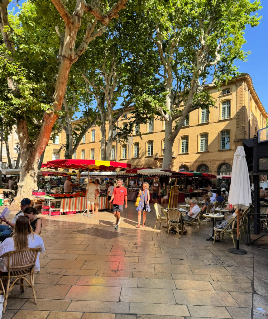 Place Richeme on market day, Aix-en-Provence, South of France (copyright gscinparis, LLC)