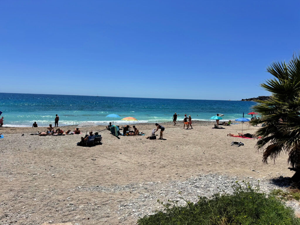 Beach in Menton, France (copyright gscinparis, LLC)