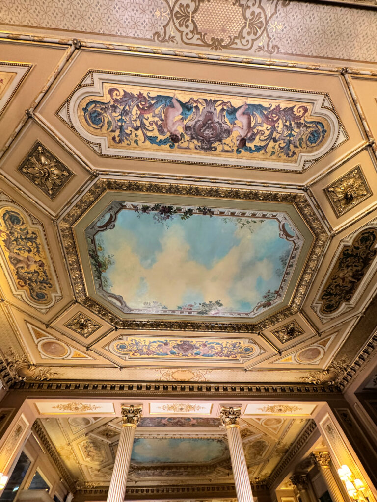 Belle Époque ceiling details in Café de la Paix