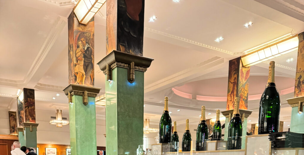 Art deco details at La Coupole in Paris