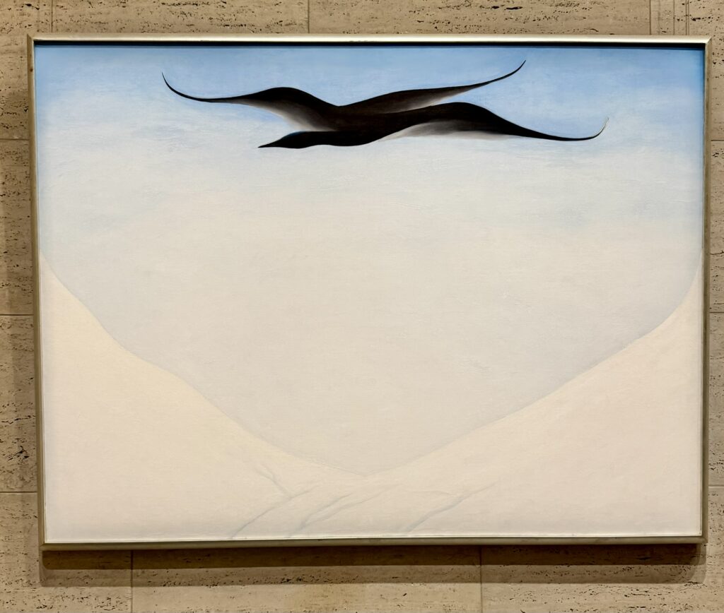 Georgia O'Keefe, "A Black Bird with Snow Covered Red Hills" 1946 at the National Gallery in Washington D.C.